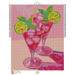 Diamond Painting Cocktails Roses au Citron Vert | Lé-Li