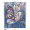 Papillon violet & fleur – Diamond Painting vitrail