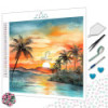 Diamond Painting Coucher de Soleil Tropical avec Palmiers Premium