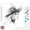 Diamond Painting Femme Élégante au Chapeau Fleuri Premium