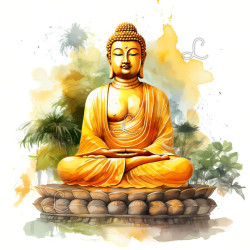 Bouddha doré méditation – Diamond Painting zen