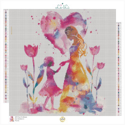 Diamond Painting Mère et Fille Aquarelle | Lé-Li