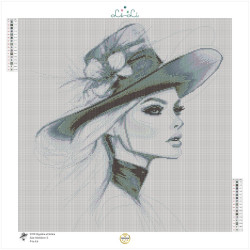 Femme au chapeau noir – Diamond Painting raffiné