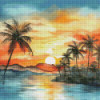 Diamond Painting Coucher de Soleil et Palmiers | Lé-Li
