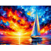 Voilier aux Couleurs du Ciel - Premium Broderie Diamant