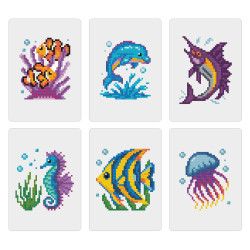Mini-Collection "Mer et Océan en Pixels" – 6 toiles de diamond painting
