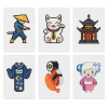 Mini-Collection "Japon en Pixels" – 6 toiles de diamond painting