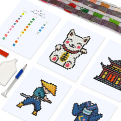 Mini-Collection "Japon en Pixels" – 6 toiles de diamond painting