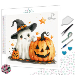 Diamond Painting Fantôme et Citrouille d’Halloween Premium