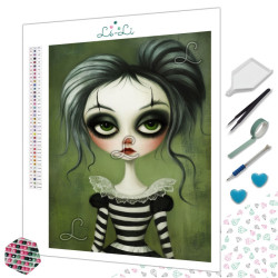 Diamond Painting Fillette Gothique aux Yeux Verts