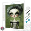 Diamond Painting Fillette Gothique aux Yeux Verts