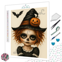 Diamond Painting Sorcière Squelette d’Halloween