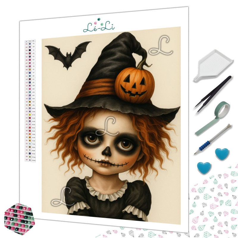 Diamond Painting Sorcière Squelette d’Halloween