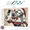 Diamond Painting Santa Selfie 🎅 Fille & Bouledogue Noël