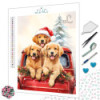 Diamond Painting Trio de Noël 🎄 Chiots mignons & festifs