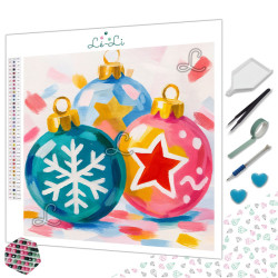 Broderie diamant boules de Noël colorées – Lé-Li