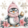 Diamond Painting Pink Pingouin des Neiges ❄️ Diamants AB