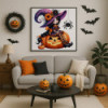 Diamond Painting Sorcière sur Citrouille d’Halloween | Lé-Li