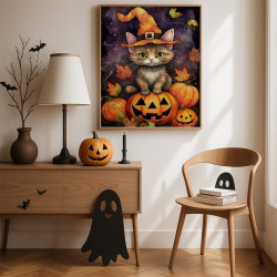 Diamond Painting Chat-Loween – Chat sur citrouille