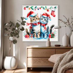 Diamond Painting Noël à Deux Moustaches 🎄 Chats AB