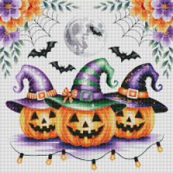 Diamond Painting Citrouilles Sorcières Halloween | Lé-Li