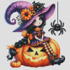 Diamond Painting Sorcière sur Citrouille d’Halloween | Lé-Li