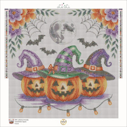 Diamond Painting Citrouilles Sorcières Halloween | Lé-Li