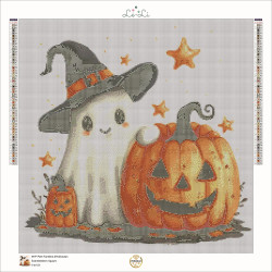 Diamond Painting Fantôme et Citrouille Halloween | Lé-Li