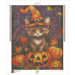 Diamond Painting Chat Sorcier Halloween | Lé-Li