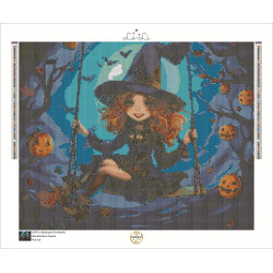 Diamond Painting Sorcière sur Balançoire Halloween | Lé-Li