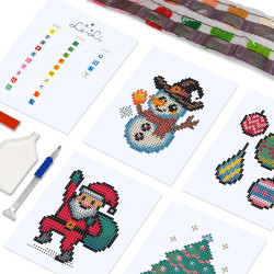Mini kit Noël – Broderie diamant festive | Lé-Li