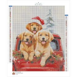 Diamond Painting Trio de Noël 🎄 Chiots mignons & festifs