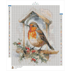 Diamond Painting Rouge-Gorge d’Hiver ❄️ Diamants AB