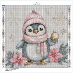 Diamond Painting Pink Pingouin des Neiges ❄️ Diamants AB