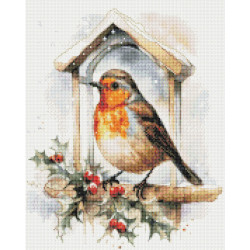 Diamond Painting Rouge-Gorge d’Hiver ❄️ Diamants AB