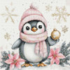 Diamond Painting Pink Pingouin des Neiges ❄️ Diamants AB