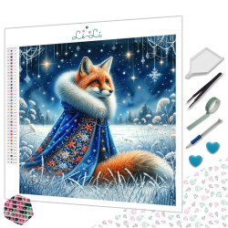Toile Prince de l’Hiver – Diamond Painting renard royal | Lé-Li