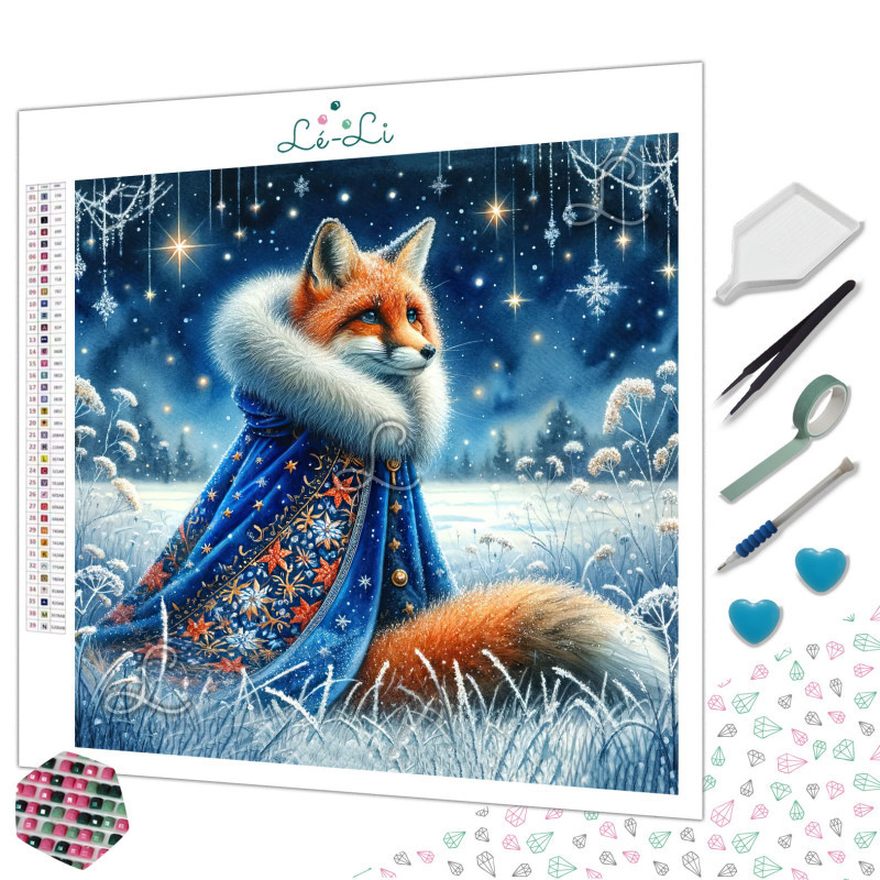 Toile Prince de l’Hiver – Diamond Painting renard royal | Lé-Li