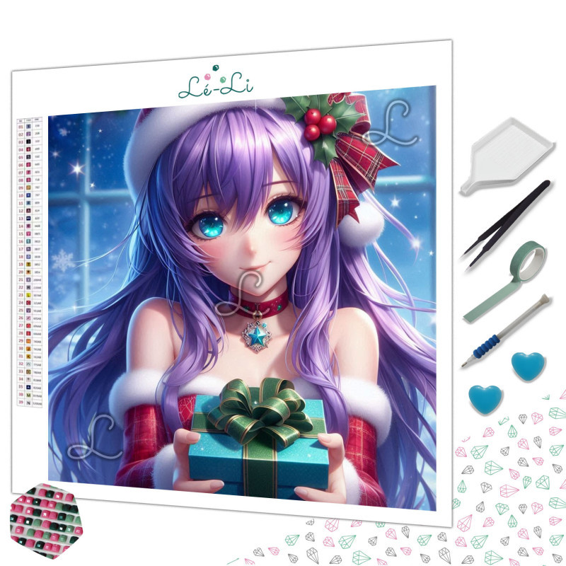 Toile Crystal Snow Girl – Diamond Painting hivernal | Lé-Li