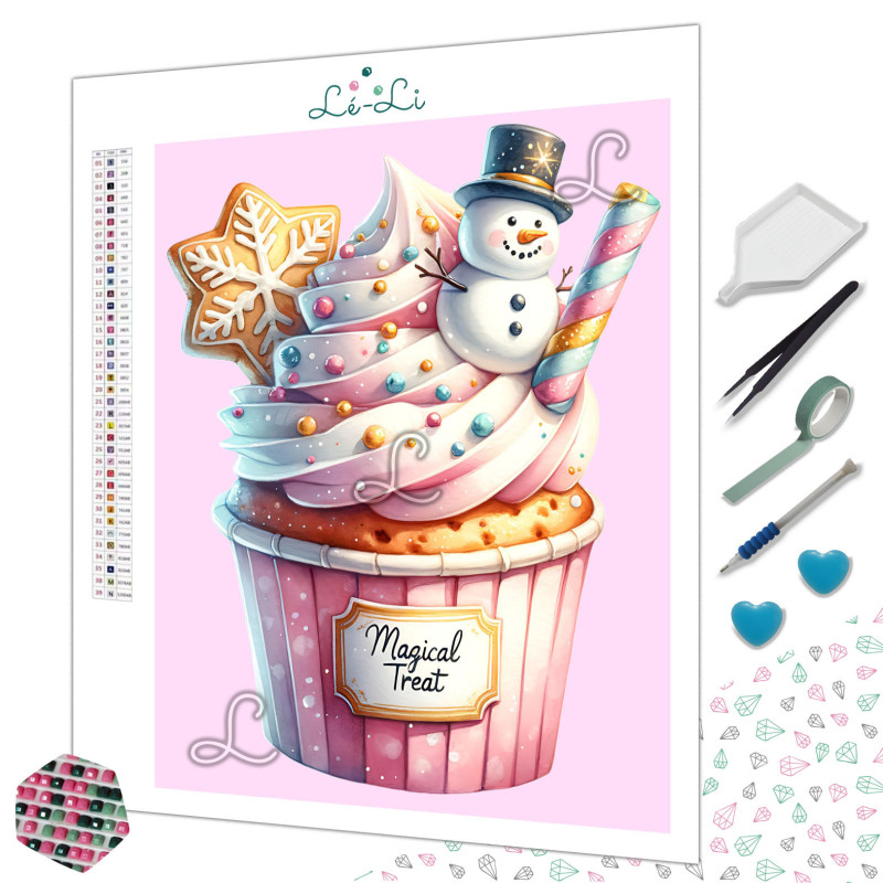 Diamond Painting Cupcake Bonhomme de Neige