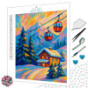 Toile Chalet des Alpes – Diamond Painting paysage d’hiver | Lé-Li