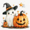 Diamond Painting Fantôme et Citrouille Halloween | Lé-Li