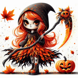 Diamond Painting Petite Faucheuse d’Halloween Premium