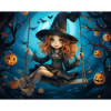 Diamond Painting Sorcière sur Balançoire Halloween | Lé-Li