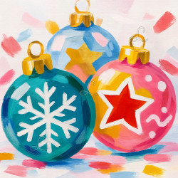 Broderie diamant boules de Noël colorées – Lé-Li