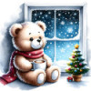 Diamond Painting Ours en Peluche Sapin de Noël |Lé-Li