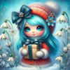 Diamond Painting Fillette Kawaii avec Cadeau de Noël | Lé-Li