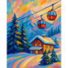 Diamond Painting Chalet de Montagne et Télécabines | Lé-Li