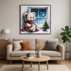 Toile Câlin d’Hiver – Diamond Painting ourson de Noël | Lé-Li