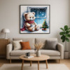 Toile Câlin d’Hiver – Diamond Painting ourson de Noël | Lé-Li